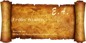 Erdős Aladin névjegykártya